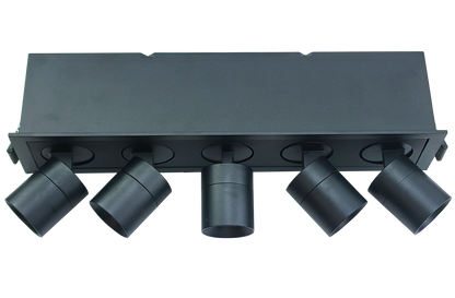 2" Five Head Retractable Black