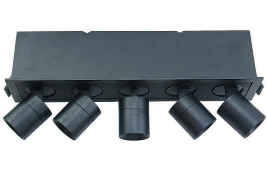 2" Five Head Retractable Black