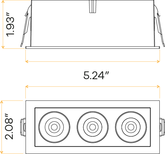 2" Three Head Fixed Multiple White
