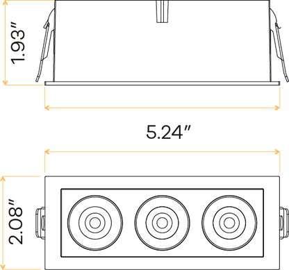 2" Three Head Fixed Multiple White