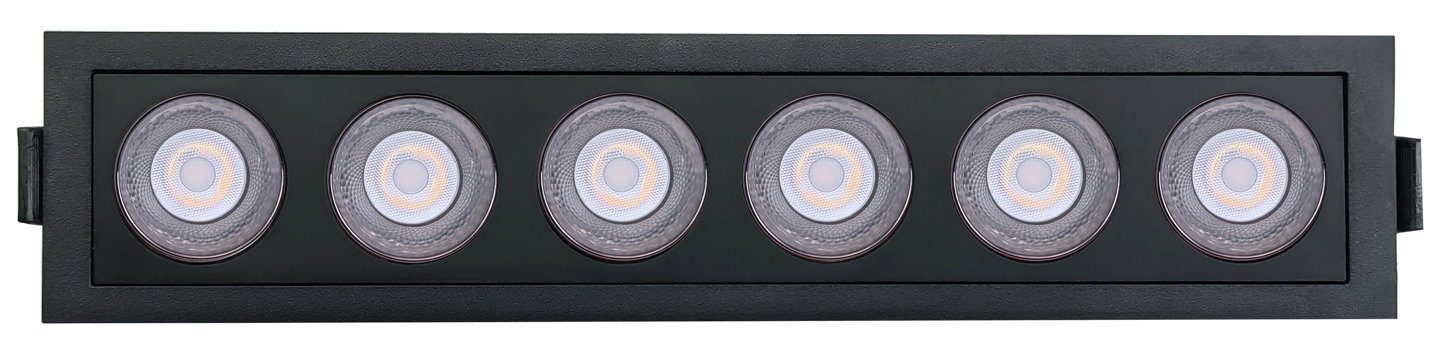 2" Six Head Fixed Multiple Black