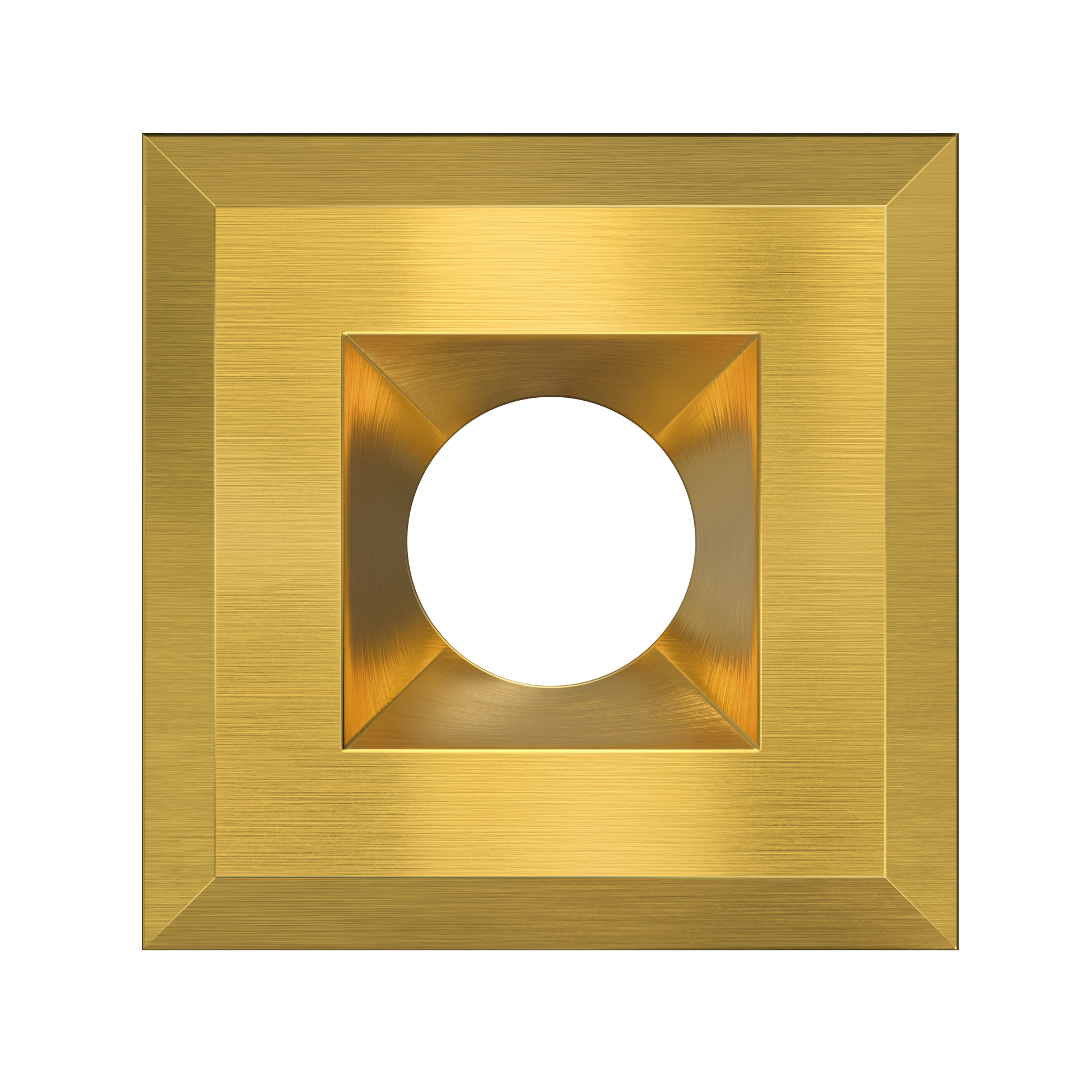 A square brushed gold  Brass metal light fixture,