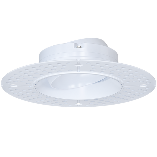 3 Inch White Round Gimbal Trimless