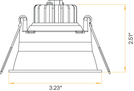 3" Round Regress Narrow Gimbal Trimmed White
