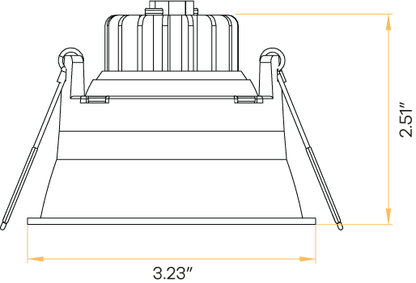 3" Round Regress Narrow Gimbal Trimmed White
