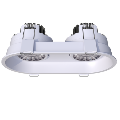 3" Oval Double Head Regress Gimbal White