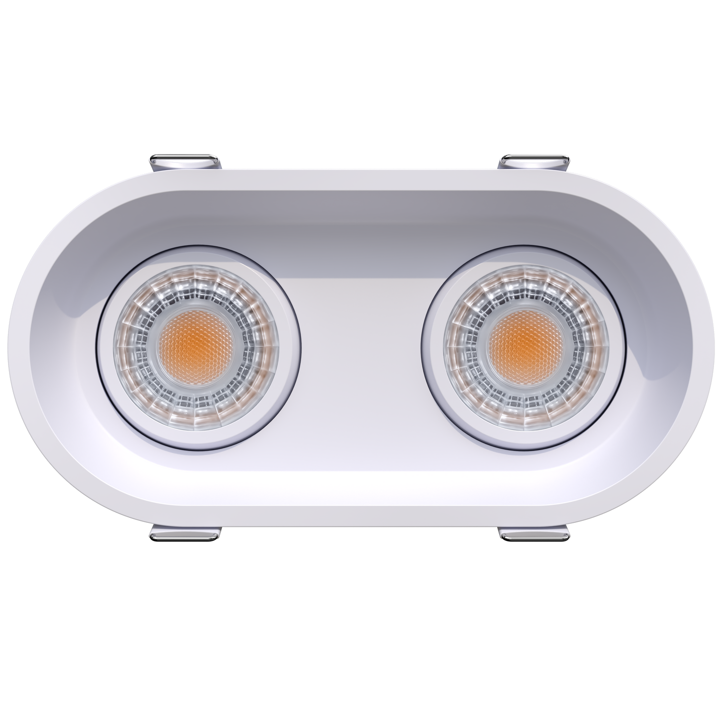 3" Oval Double Head Regress Gimbal White