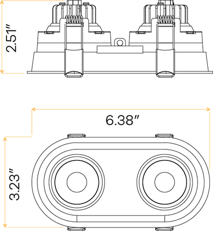 3" Oval Double Head Regress Gimbal White