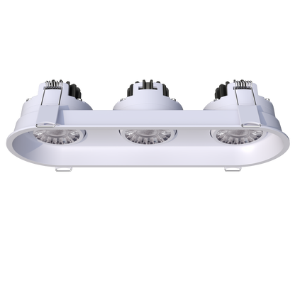 3" Oval Triple Head Regress Gimbal White