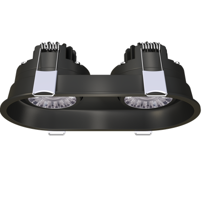 3" Oval Double Head Regress Gimbal Black