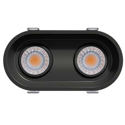 3" Oval Double Head Regress Gimbal Black