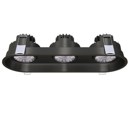 3" Oval Triple Head Regress Gimbal Black