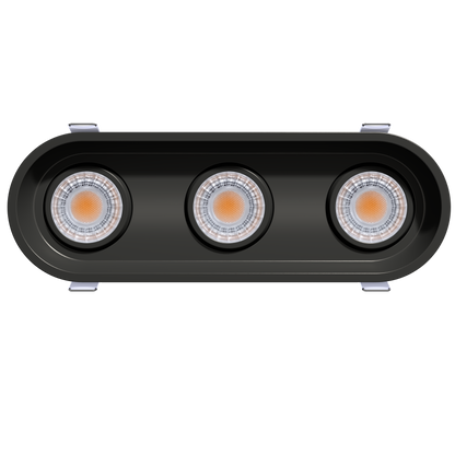 3" Oval Triple Head Regress Gimbal Black