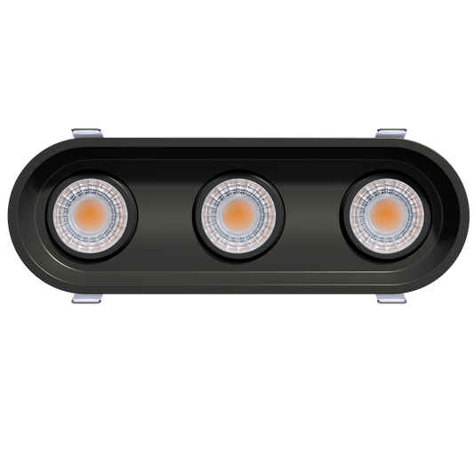 3" Oval Triple Head Regress Gimbal Black