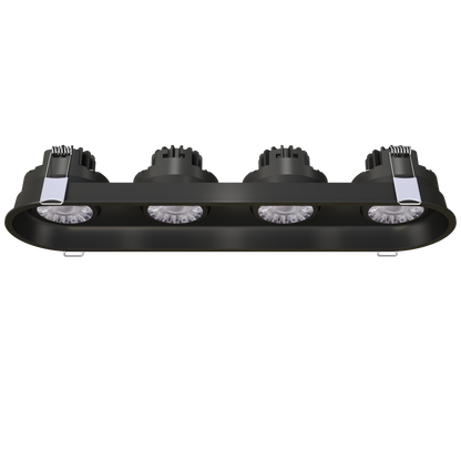 3" Oval Four Head Regress Gimbal Black