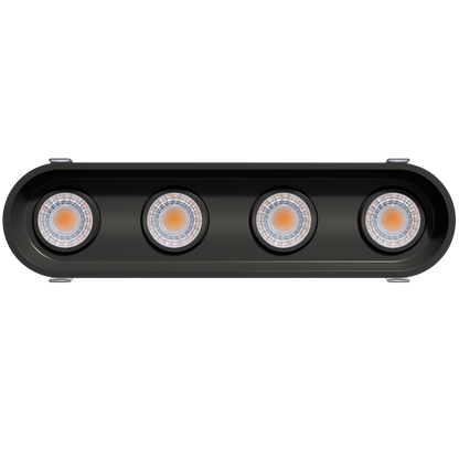 3" Oval Four Head Regress Gimbal Black