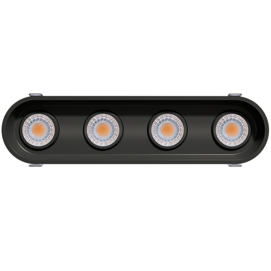 3" Oval Four Head Regress Gimbal Black