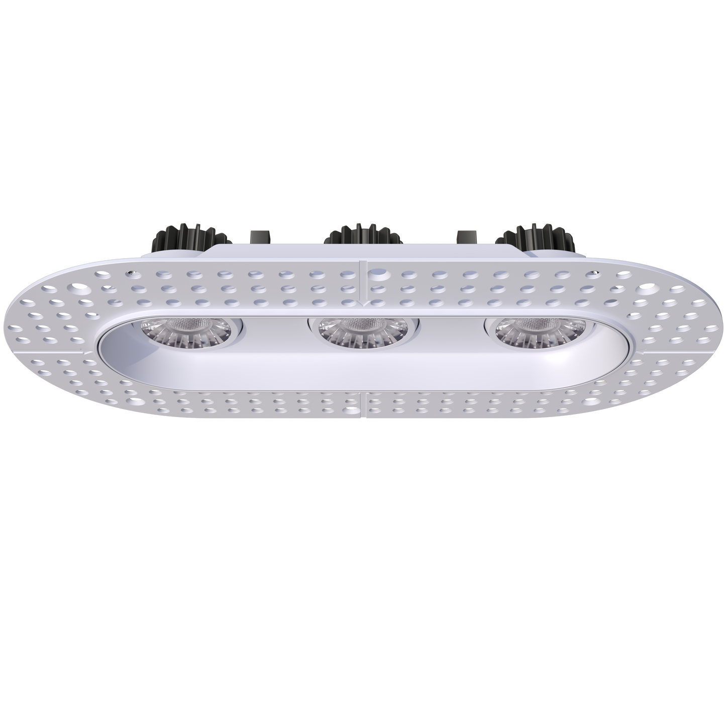 3" Oval Triple Head Regress Gimbal Trimless White