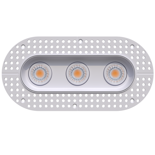 3" Oval Triple Head Regress Gimbal Trimless White