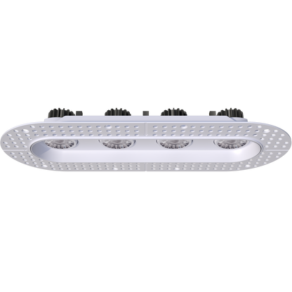 3" Oval Four Head Regress Gimbal Trimless White