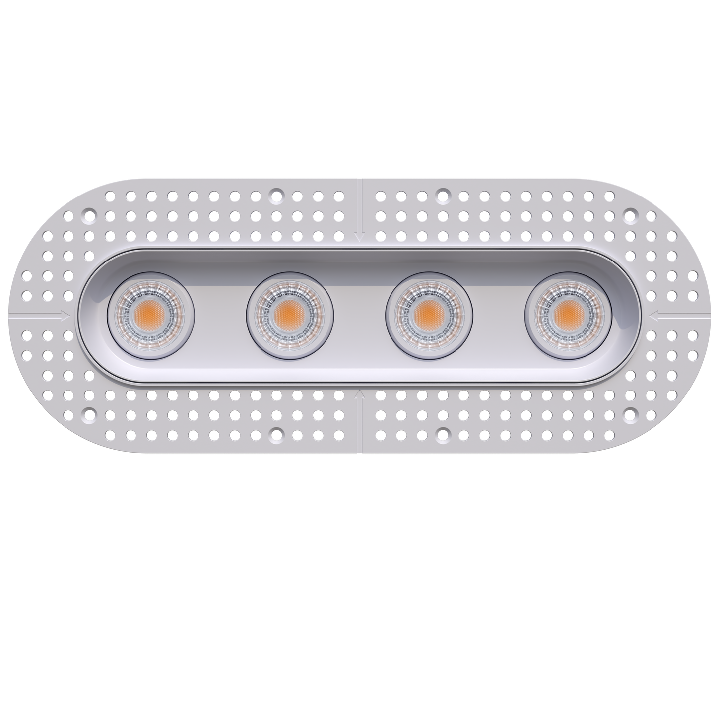 3" Oval Four Head Regress Gimbal Trimless White