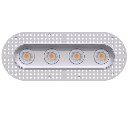 3" Oval Four Head Regress Gimbal Trimless White