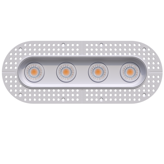 3" Oval Four Head Regress Gimbal Trimless White