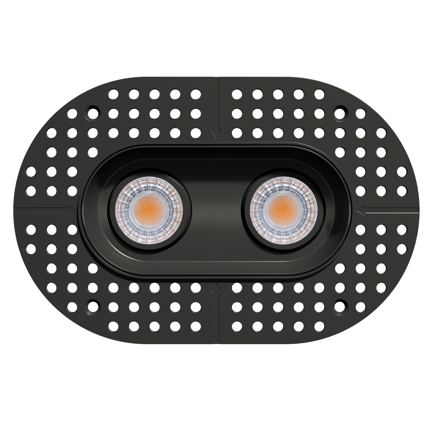 3" Oval Double Head Regress Gimbal Trimless Black