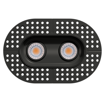 3" Oval Double Head Regress Gimbal Trimless Black