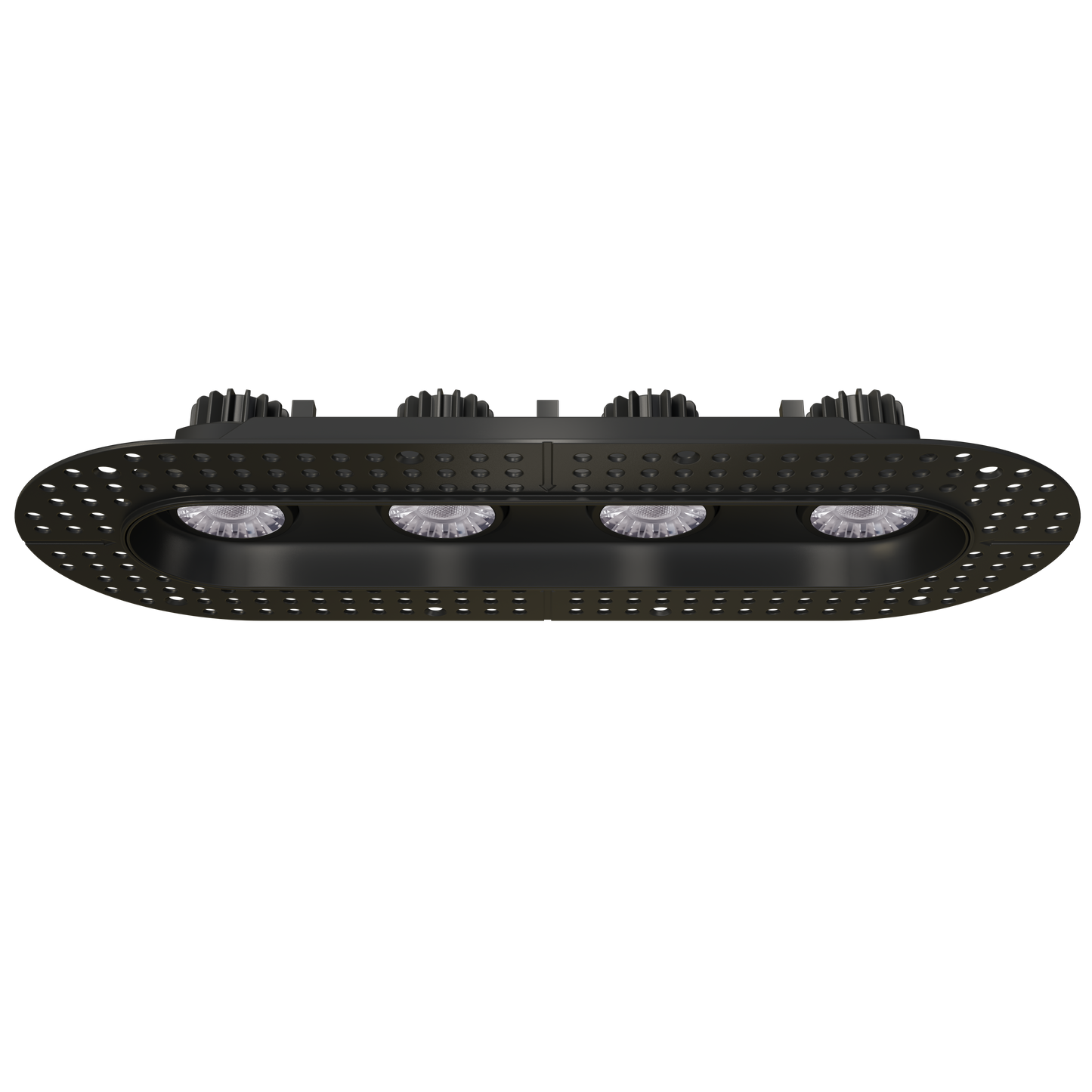 3" Oval Four Head Regress Gimbal Trimless Black