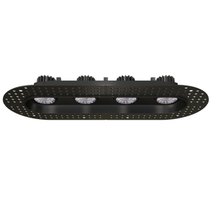 3" Oval Four Head Regress Gimbal Trimless Black