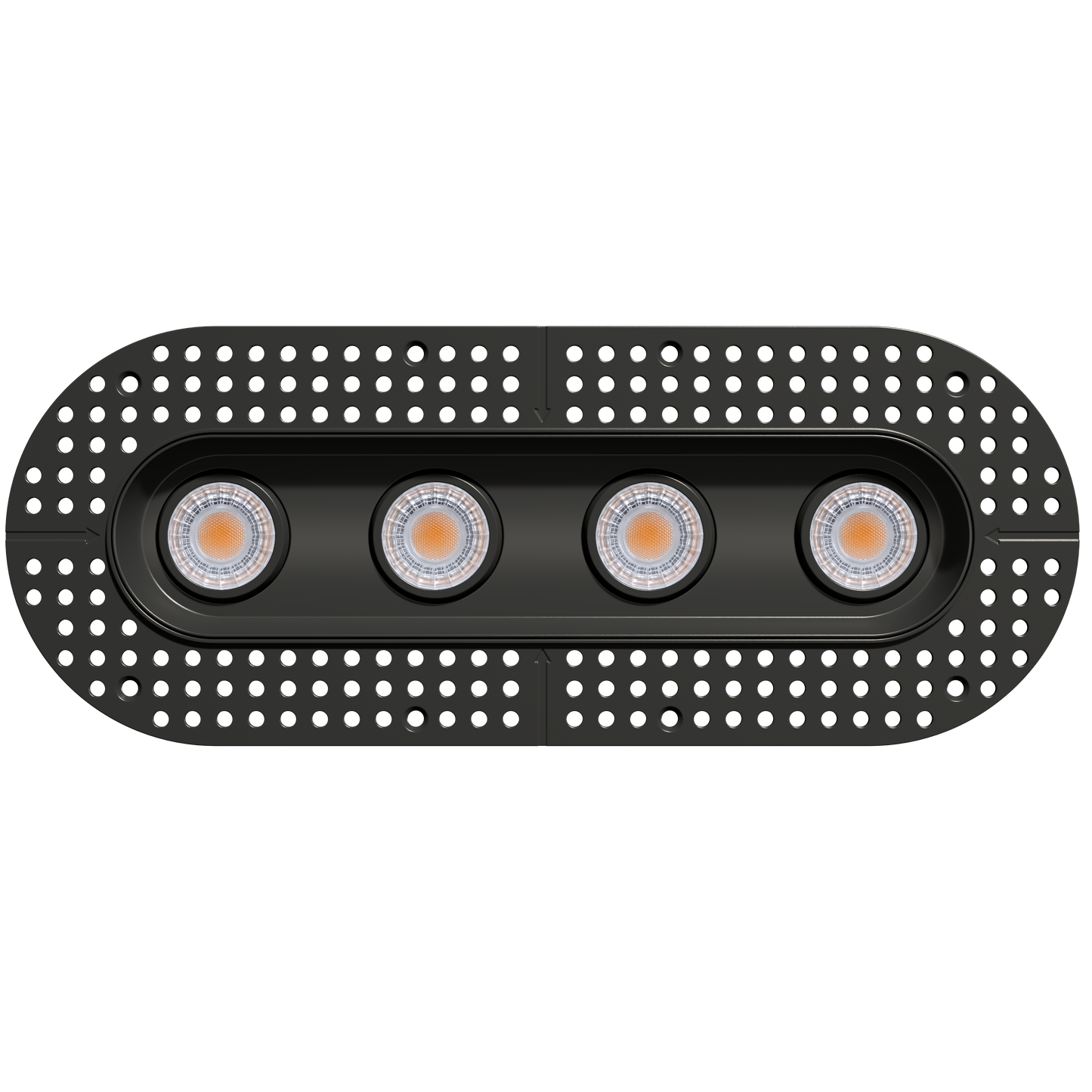 3" Oval Four Head Regress Gimbal Trimless Black