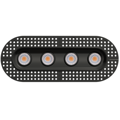 3" Oval Four Head Regress Gimbal Trimless Black