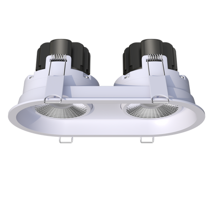 3.5" Oval Double Head Regress Gimbal White