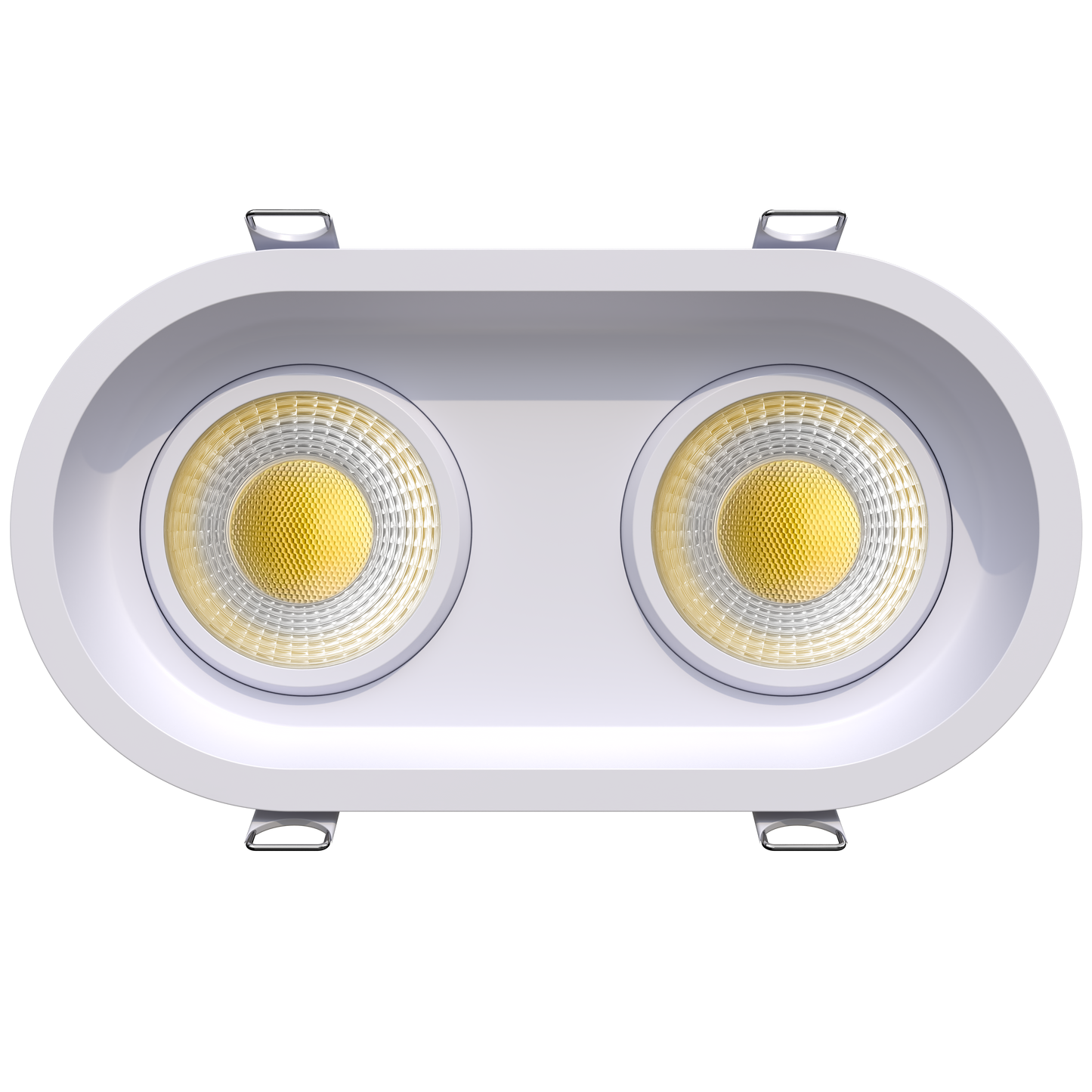 3.5" Oval Double Head Regress Gimbal White