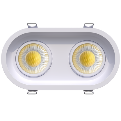 3.5" Oval Double Head Regress Gimbal White