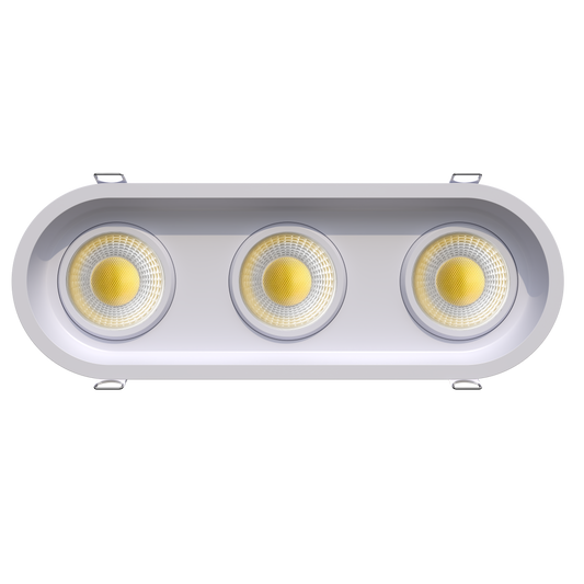 3.5" Oval Triple Head Regress Gimbal White