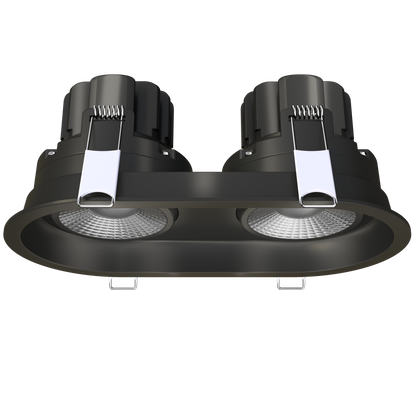 3.5" Oval Double Head Regress Gimbal Black