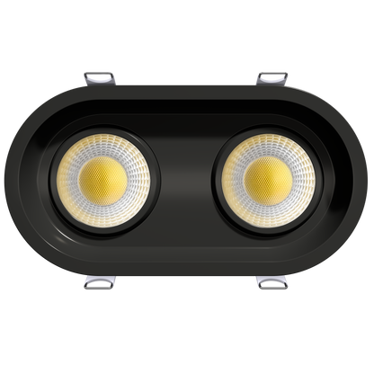 3.5" Oval Double Head Regress Gimbal Black