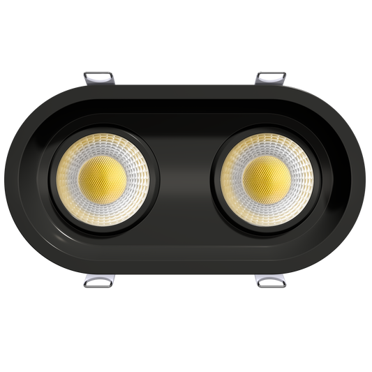 3.5" Oval Double Head Regress Gimbal Black