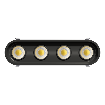 3.5" Oval Four Head Regress Gimbal Black