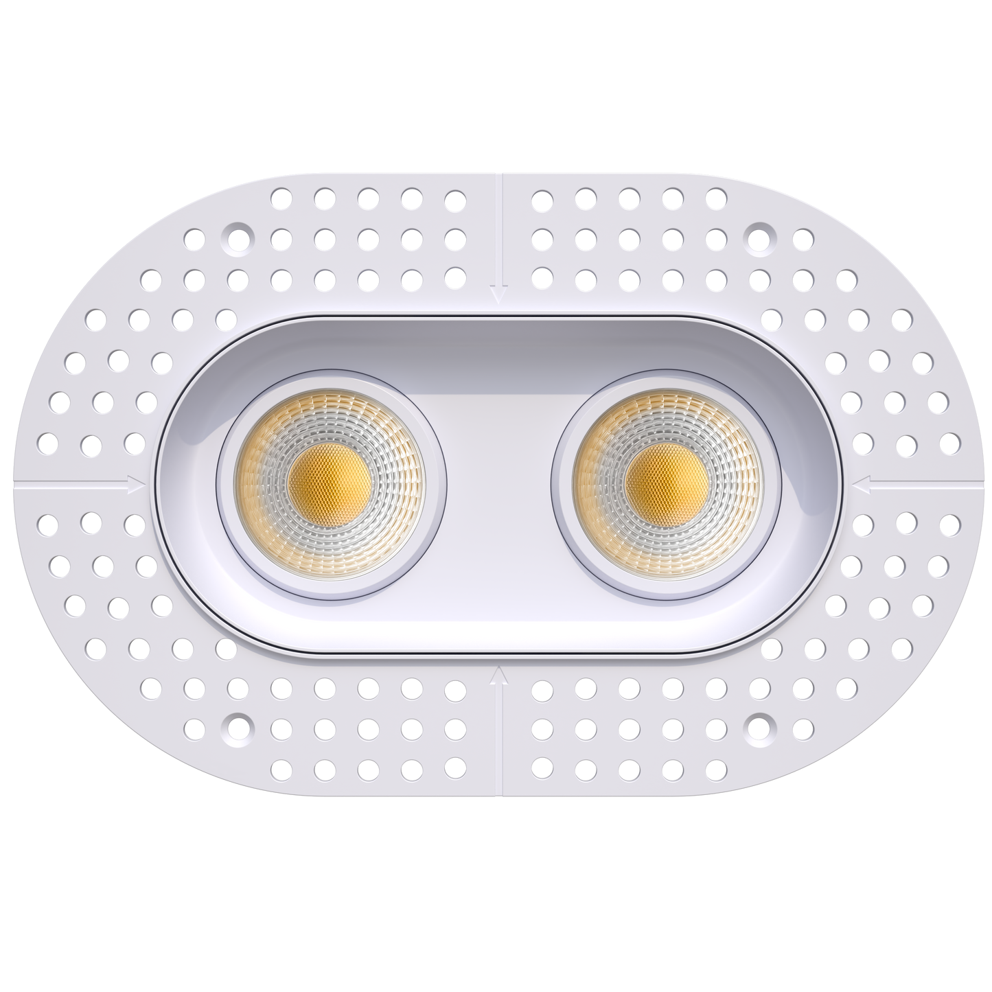 3.5" Oval Double Head Regress Gimbal Trimless White