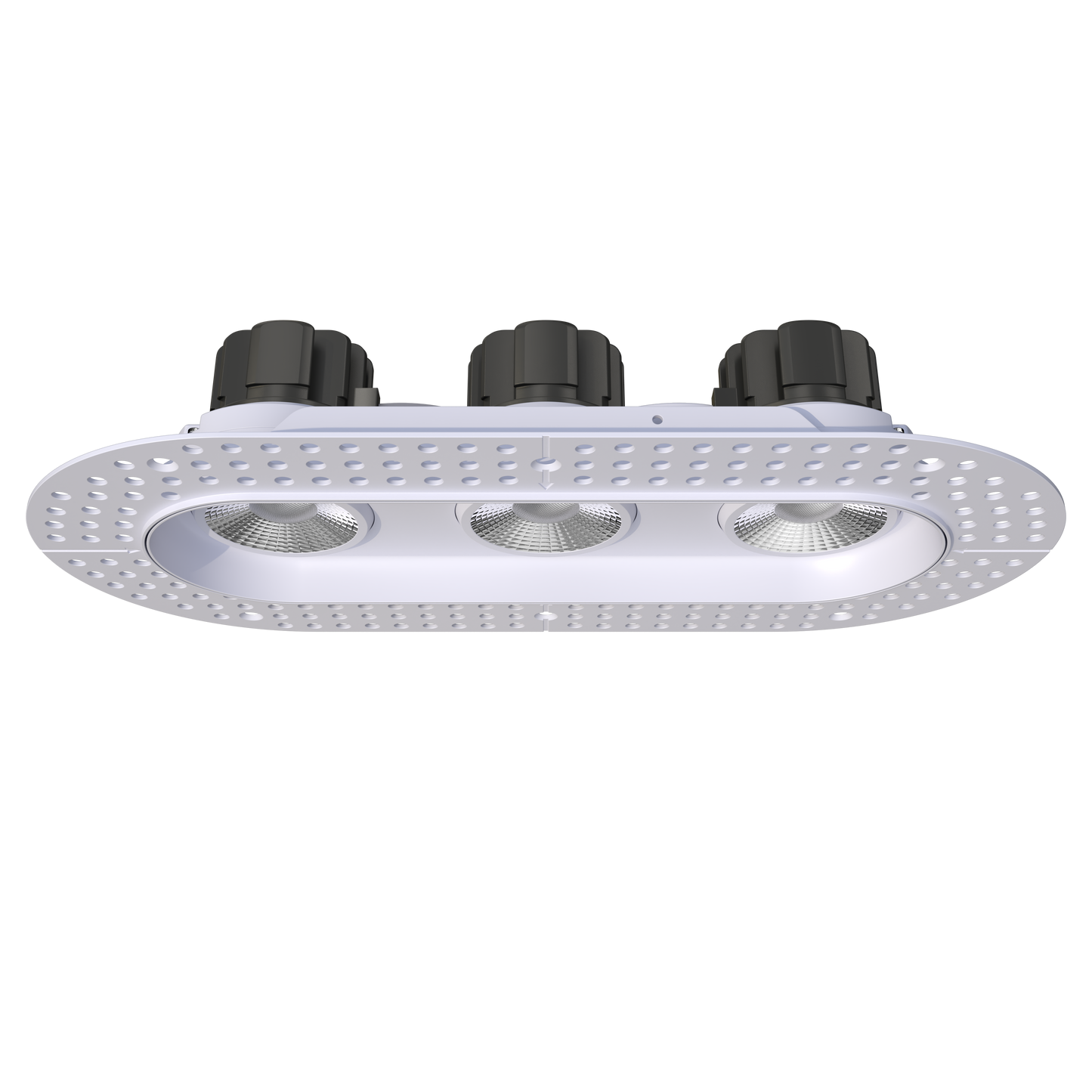 3.5" Oval Triple Head Regress Gimbal Trimless White