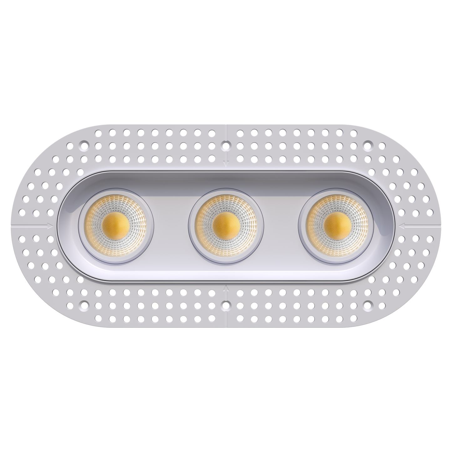 3.5" Oval Triple Head Regress Gimbal Trimless White