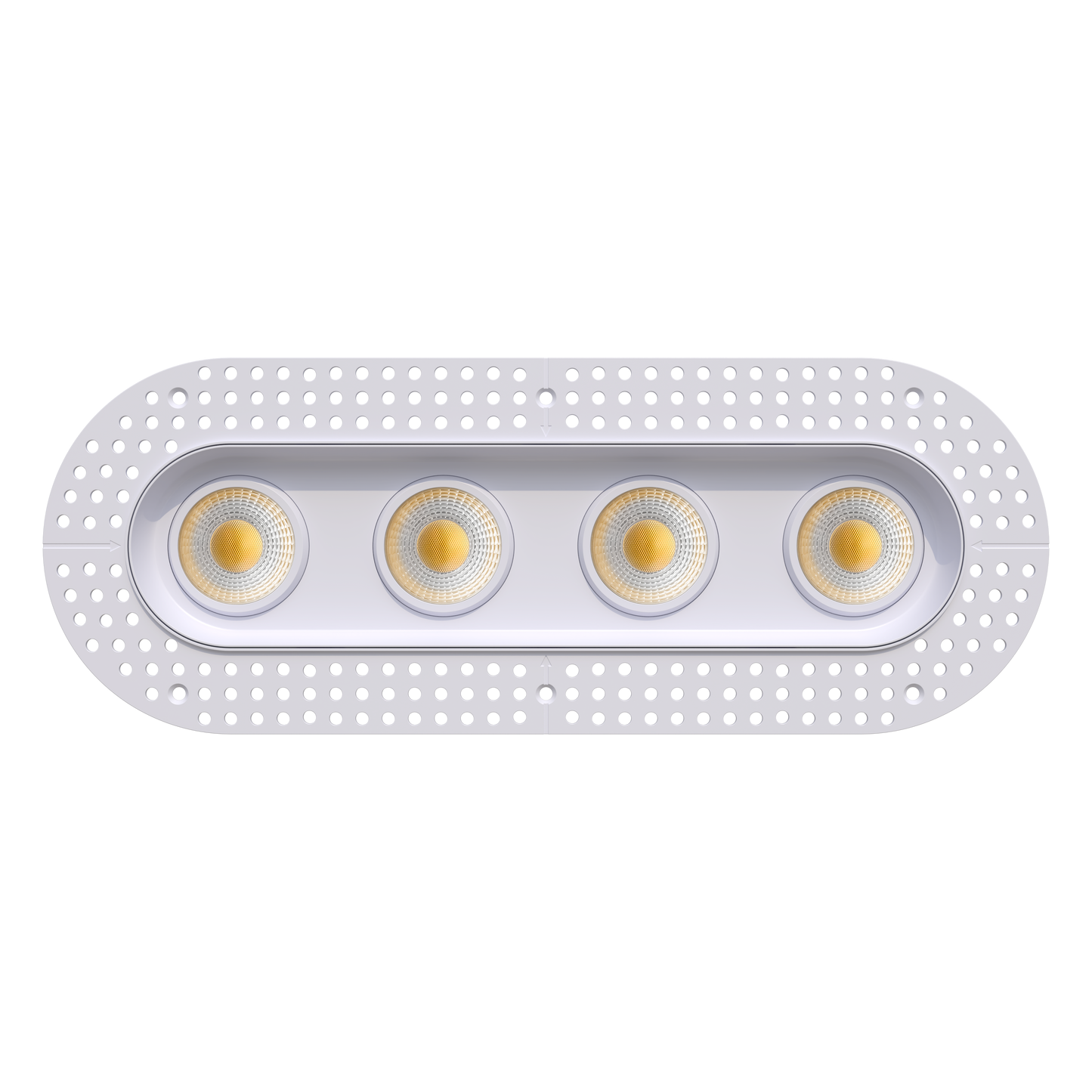 3.5" Oval Four Head Regress Gimbal Trimless White