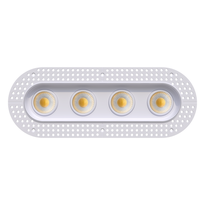 3.5" Oval Four Head Regress Gimbal Trimless White