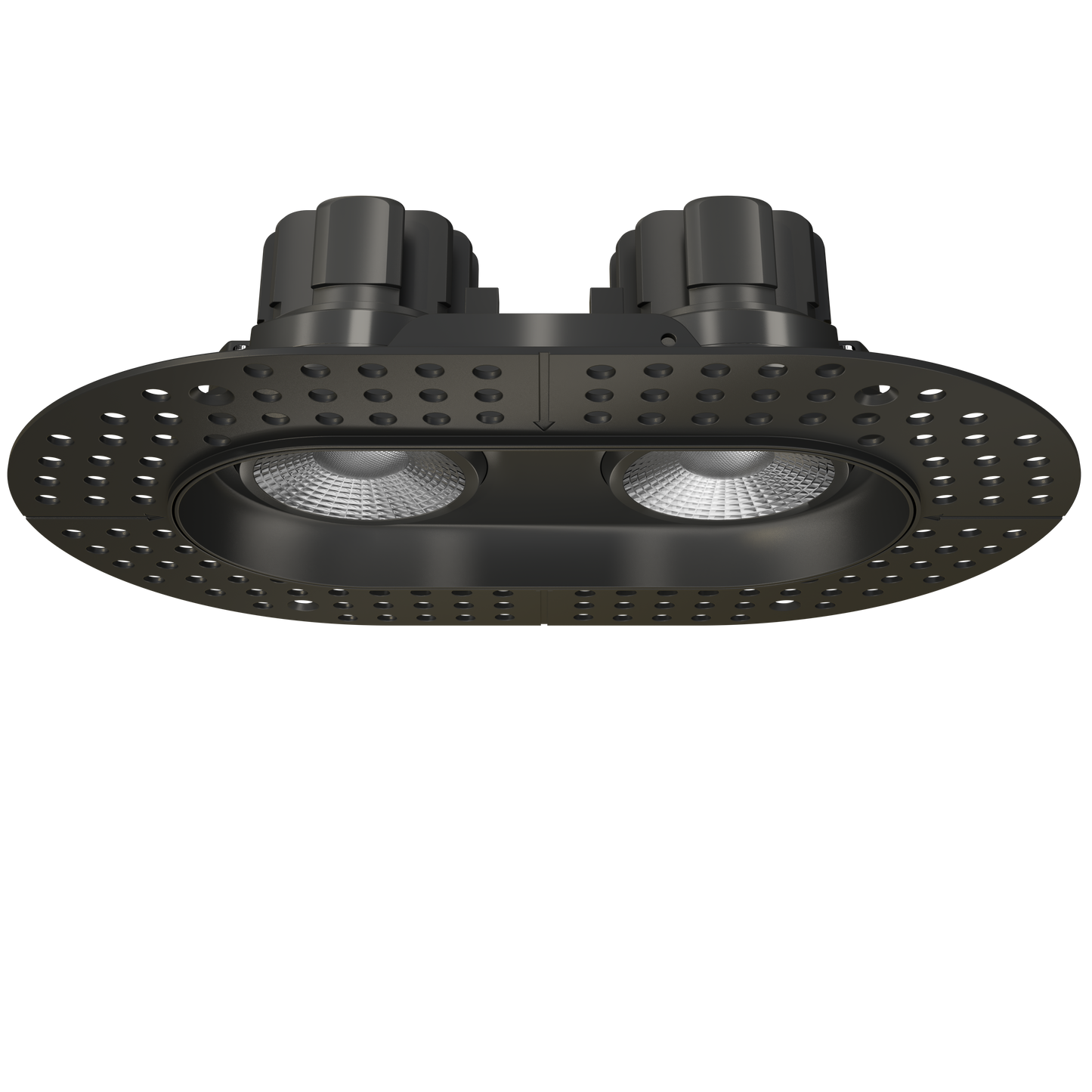 3.5" Oval Double Head Regress Gimbal Trimless Black