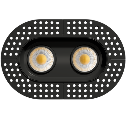 3.5" Oval Double Head Regress Gimbal Trimless Black