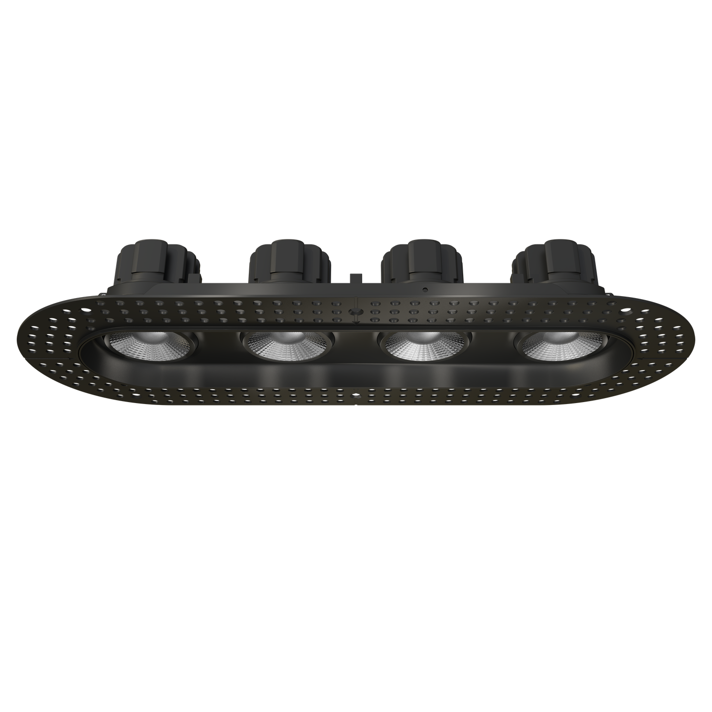 3.5" Oval Four Head Regress Gimbal Trimless Black