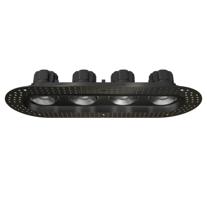 3.5" Oval Four Head Regress Gimbal Trimless Black